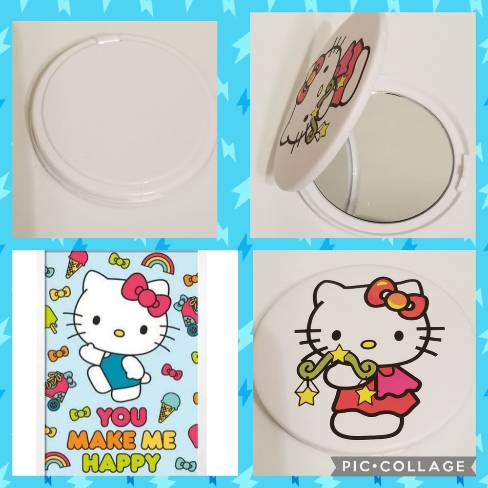 Hello Kitty White Compact Mirror New - Picture 1 of 5